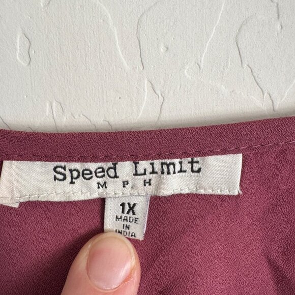 Speed Limit MPH Top | Drawstring Waist, Zip Front | Size 1X - Picture 5 of 6